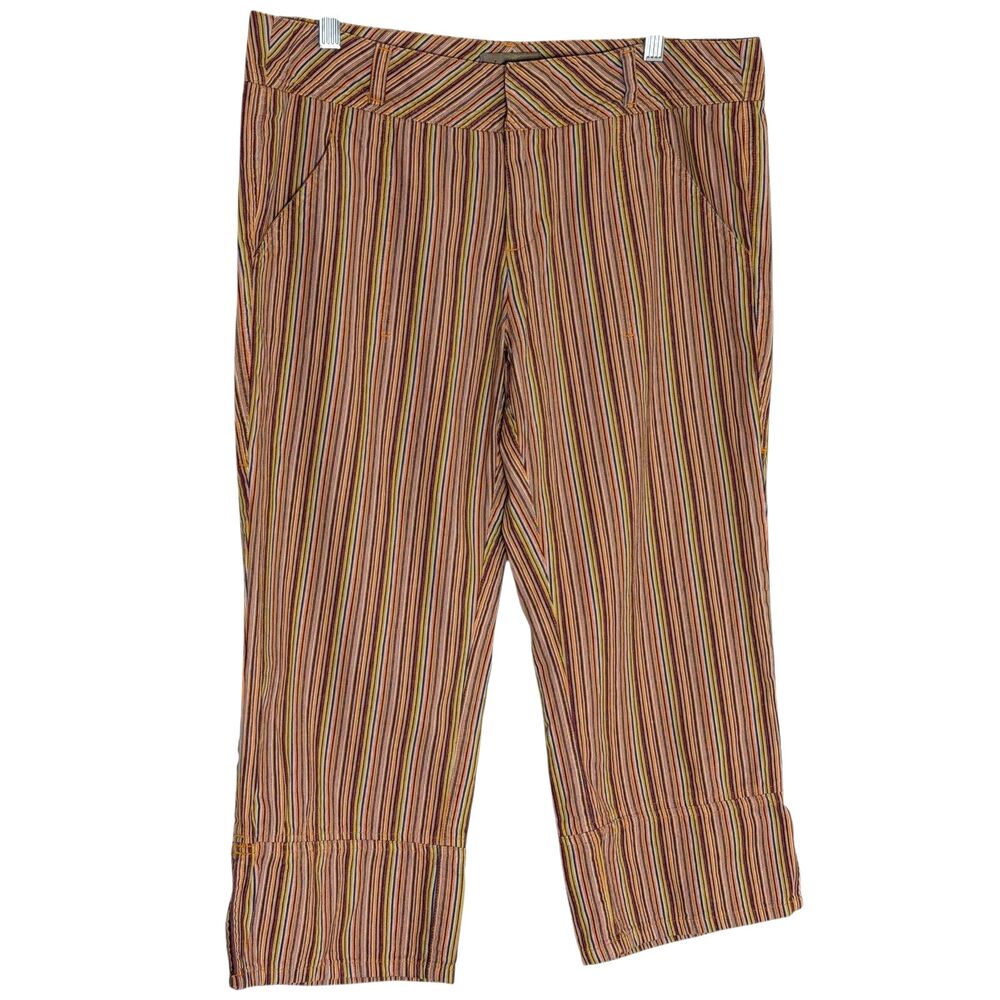 ie Relaxed Crop Pants Capri Stripe Woven Cotton 14 bv